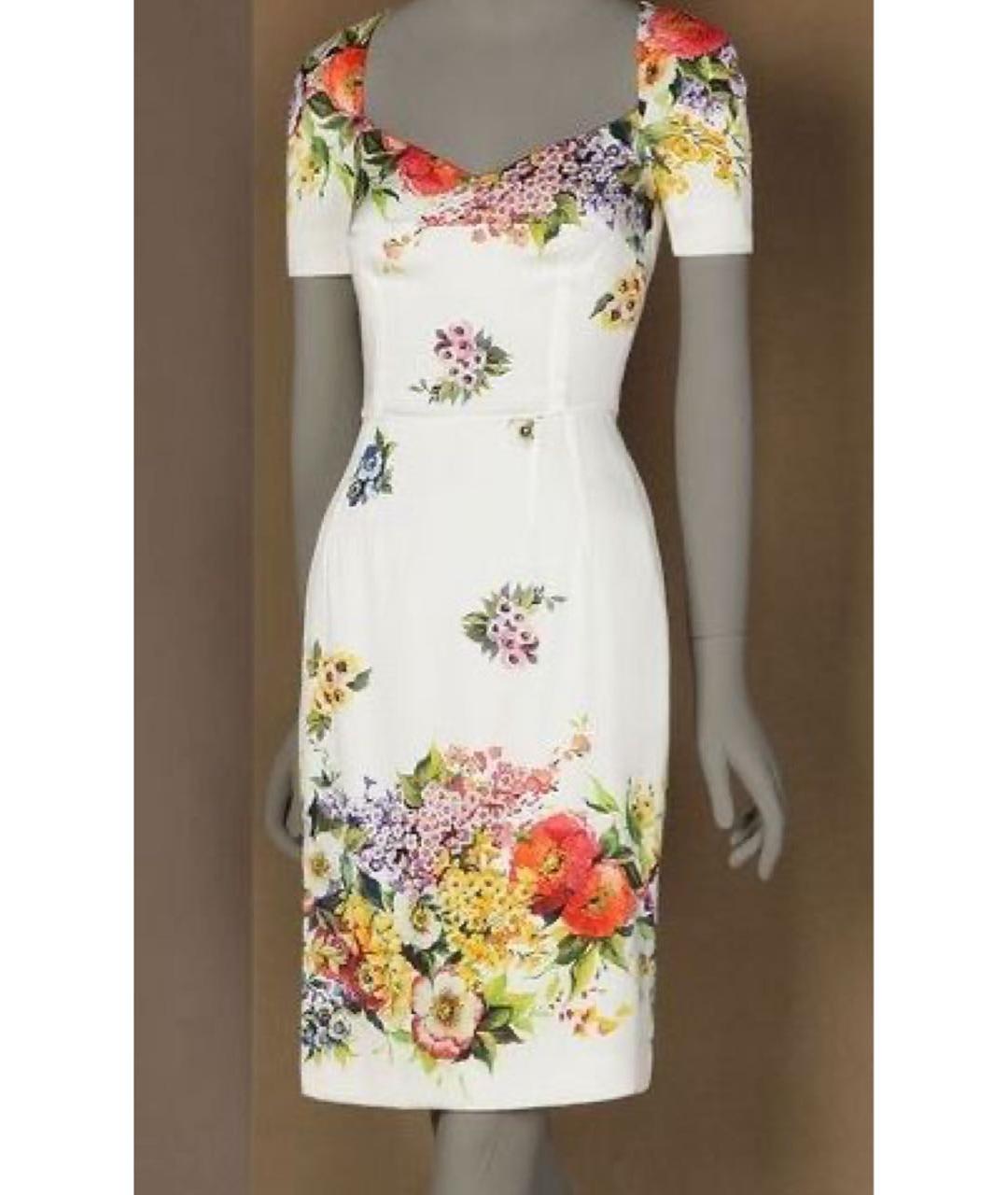 DOLCE&GABBANA Мульти шелковое повседневное платье, фото 7