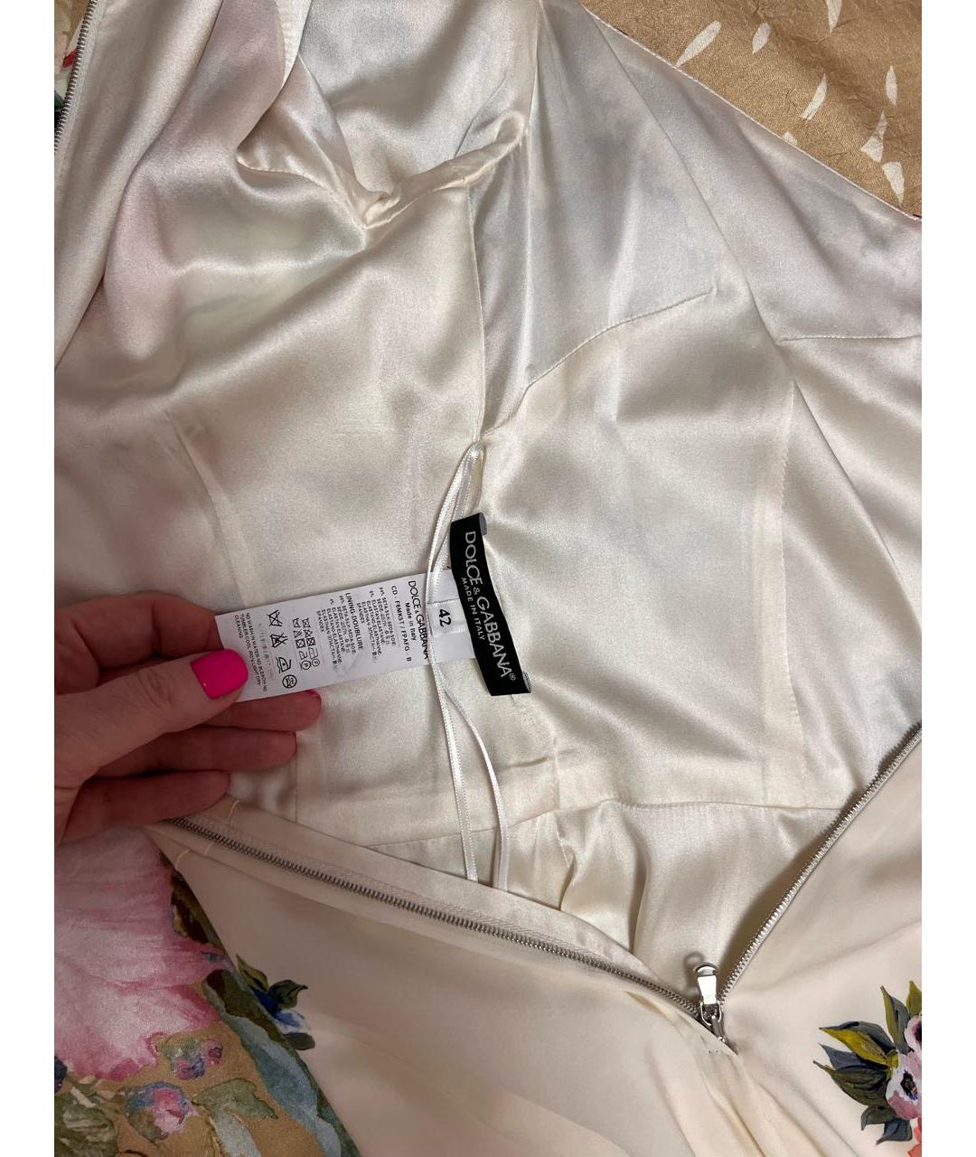 DOLCE&GABBANA Мульти шелковое повседневное платье, фото 5