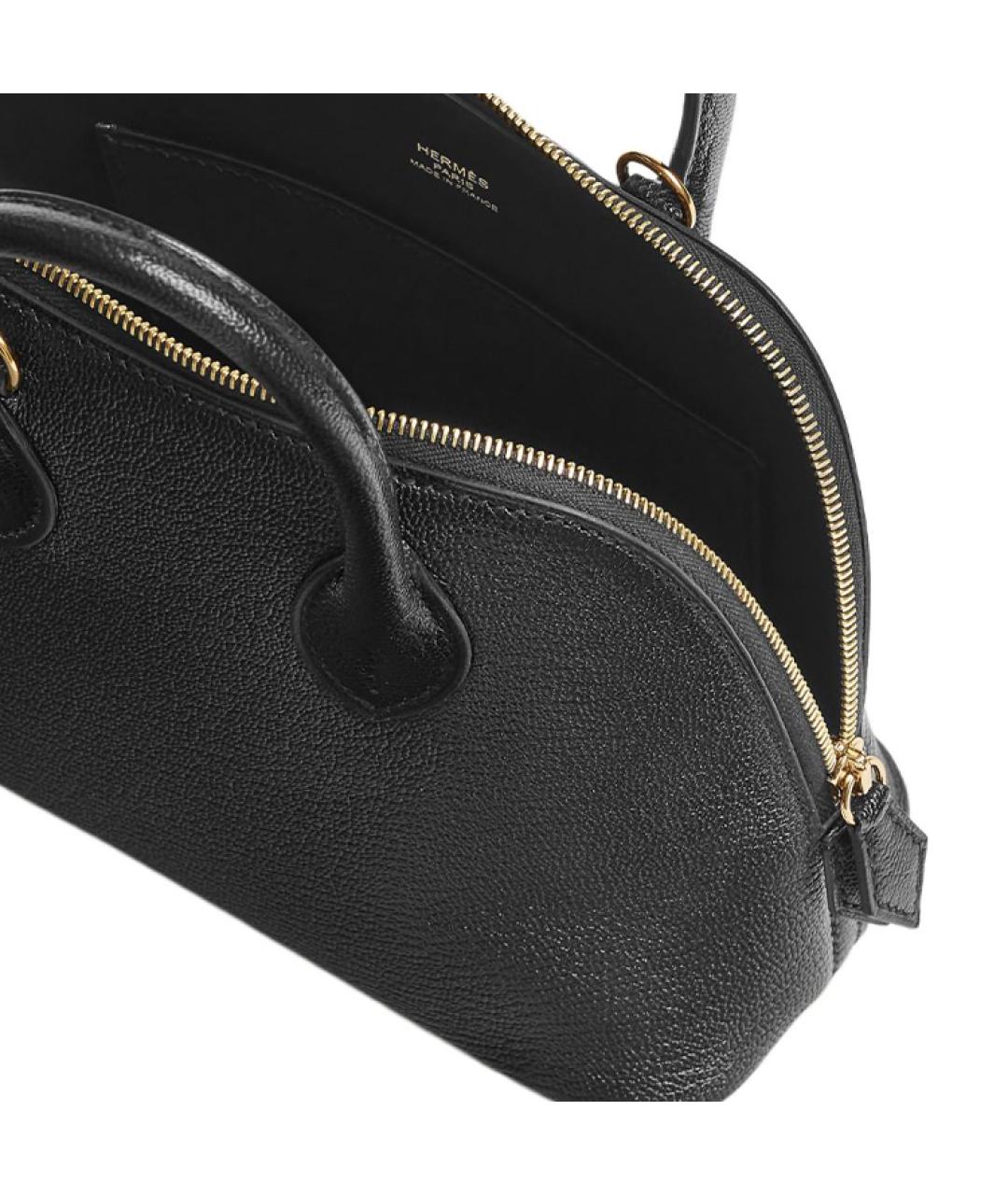 HERMES Черная кожаная сумка через плечо, фото 4