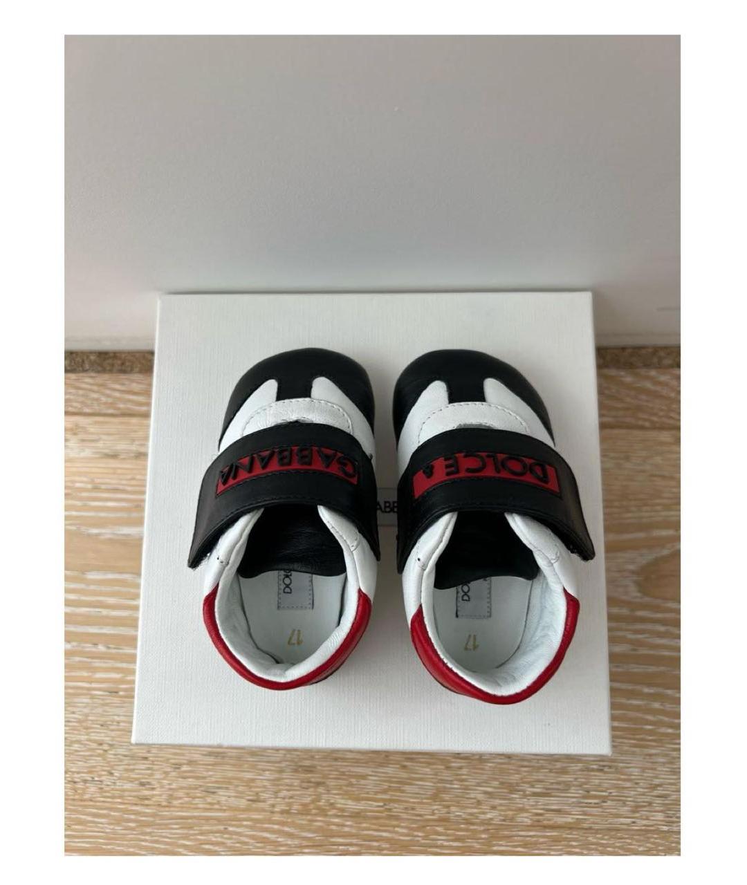 DOLCE&GABBANA Белые кожаные пинетки, фото 3