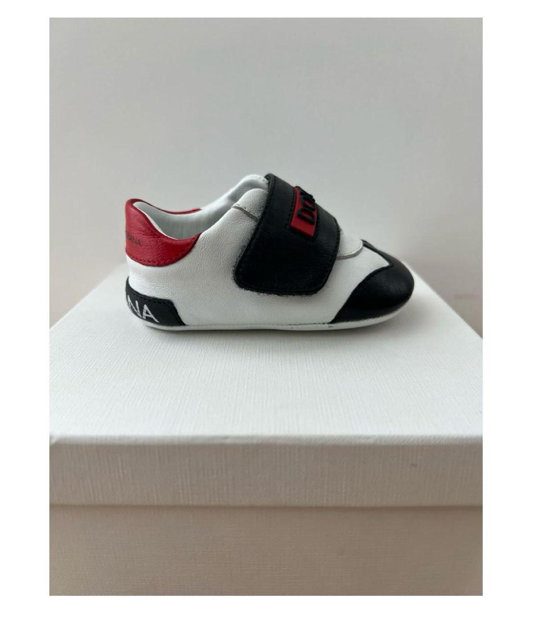 DOLCE&GABBANA Белые кожаные пинетки, фото 7