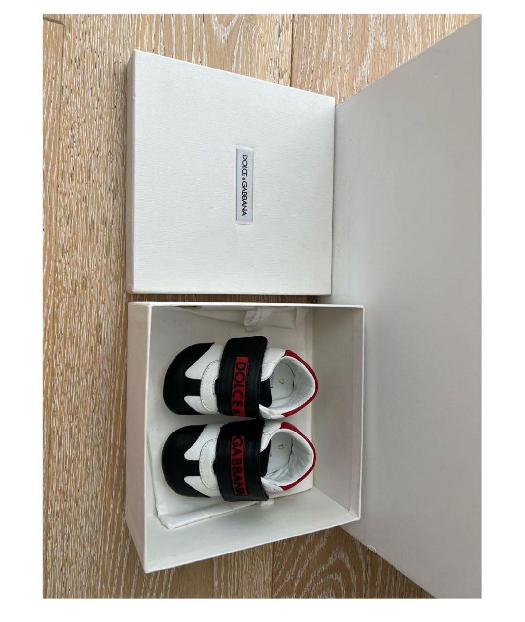 DOLCE&GABBANA Белые кожаные пинетки, фото 6