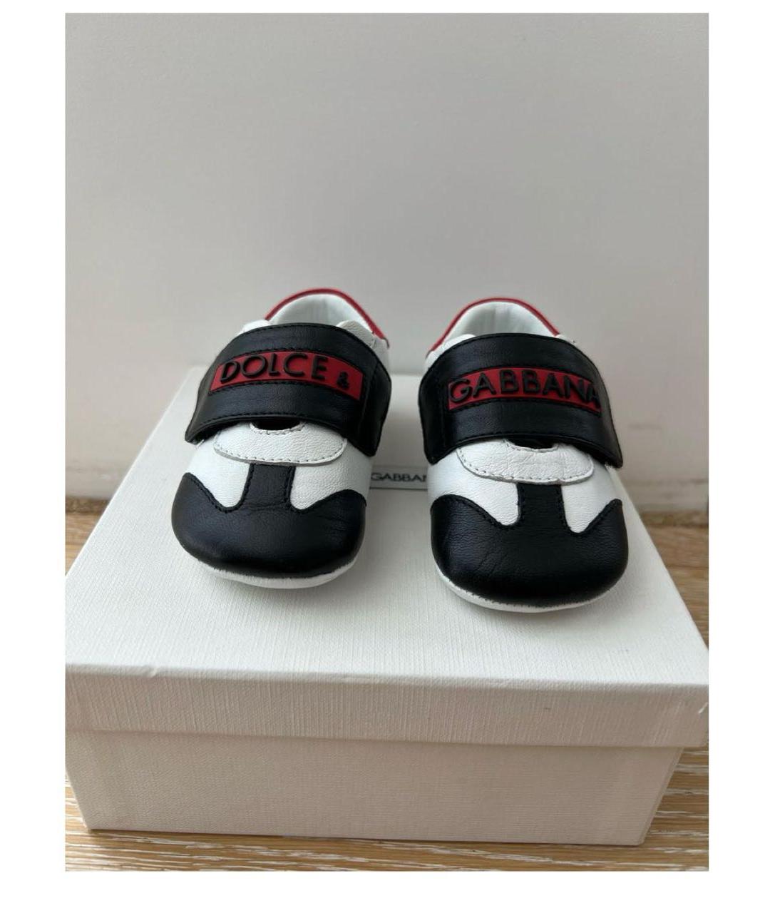 DOLCE&GABBANA Белые кожаные пинетки, фото 2