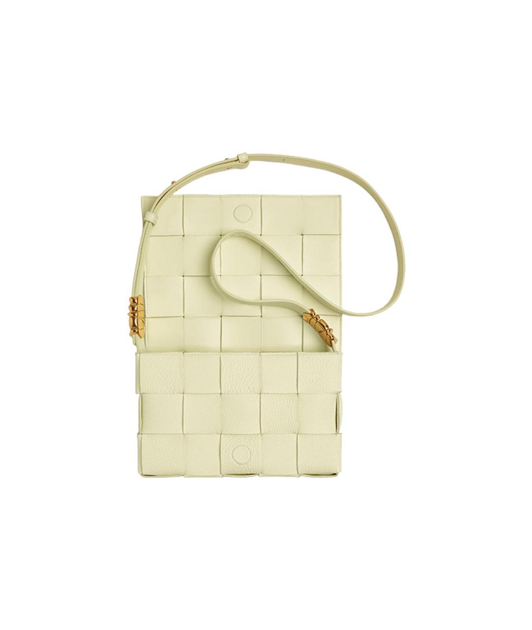 BOTTEGA VENETA Желтая кожаная сумка через плечо, фото 4