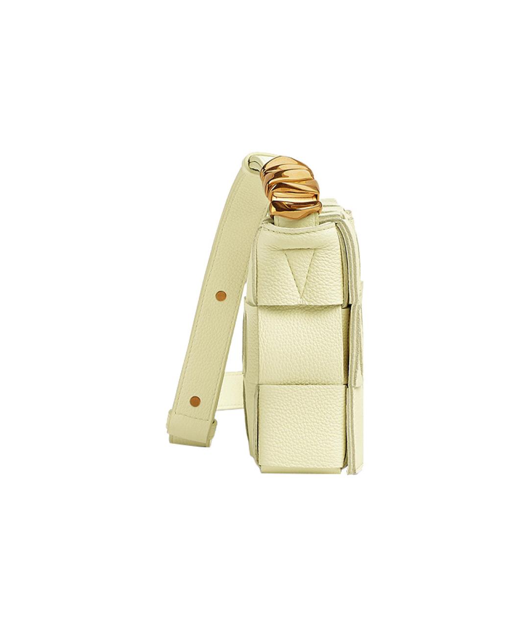 BOTTEGA VENETA Желтая кожаная сумка через плечо, фото 2