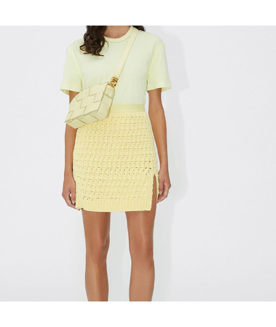 BOTTEGA VENETA Желтая кожаная сумка через плечо, фото 5