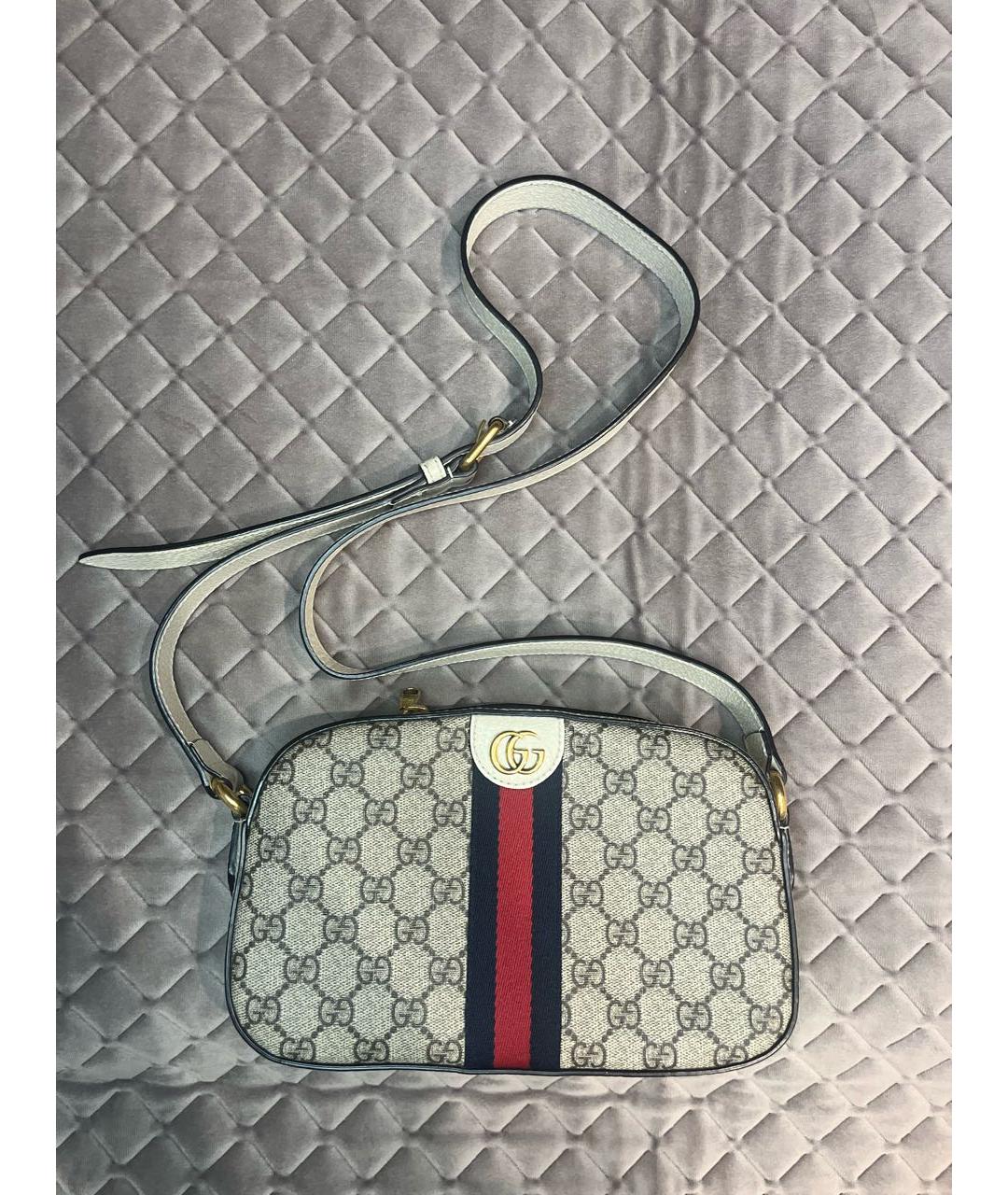 GUCCI Бежевая кожаная сумка через плечо, фото 8