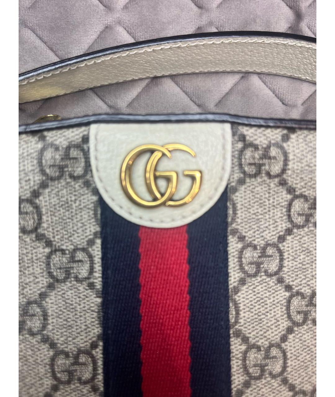 GUCCI Бежевая кожаная сумка через плечо, фото 3