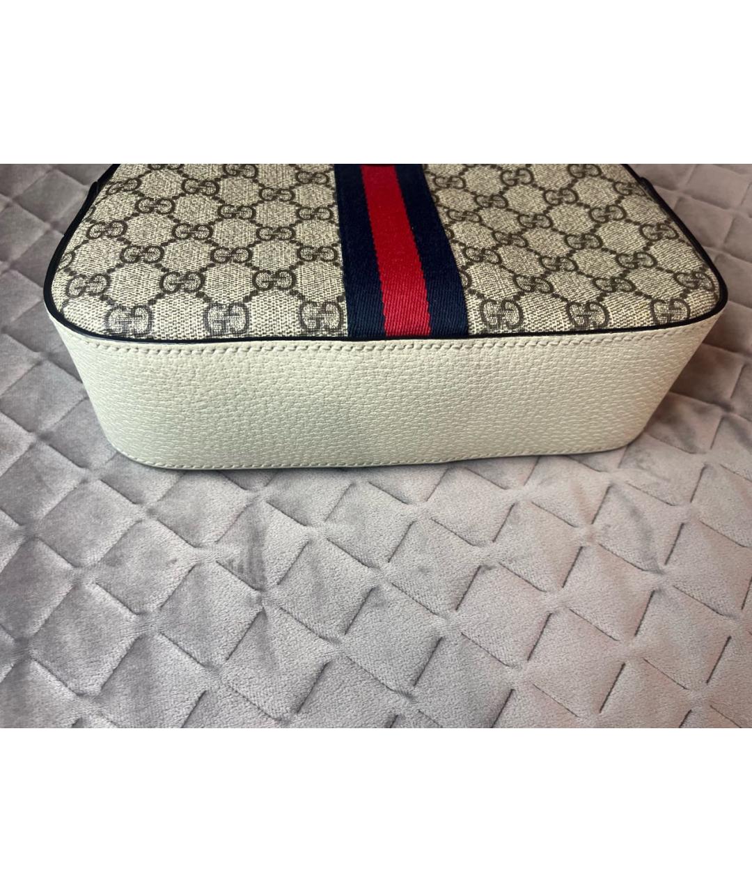 GUCCI Бежевая кожаная сумка через плечо, фото 7