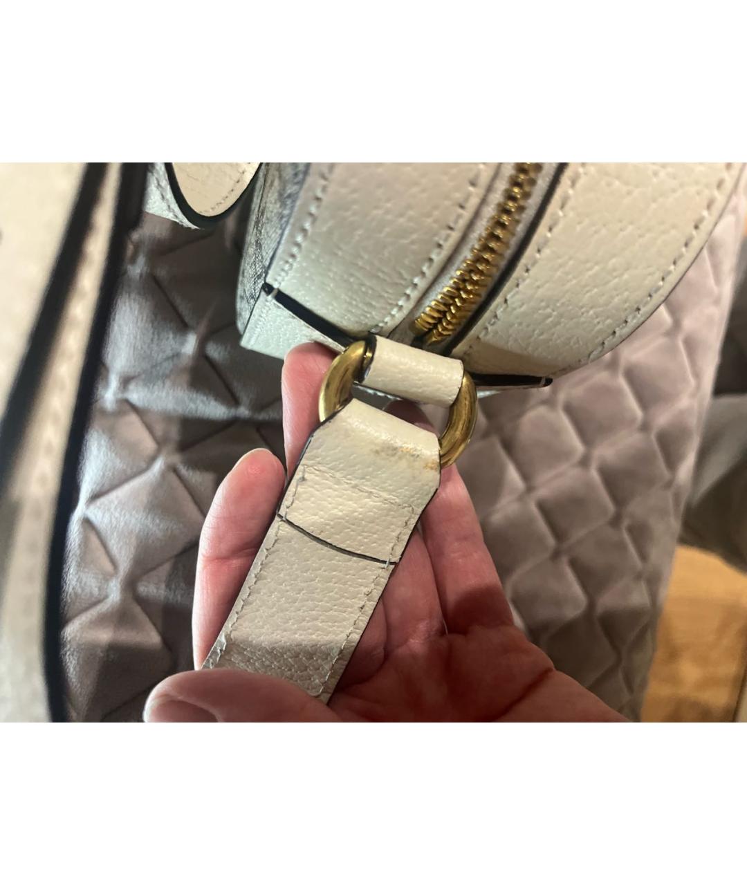 GUCCI Бежевая кожаная сумка через плечо, фото 6