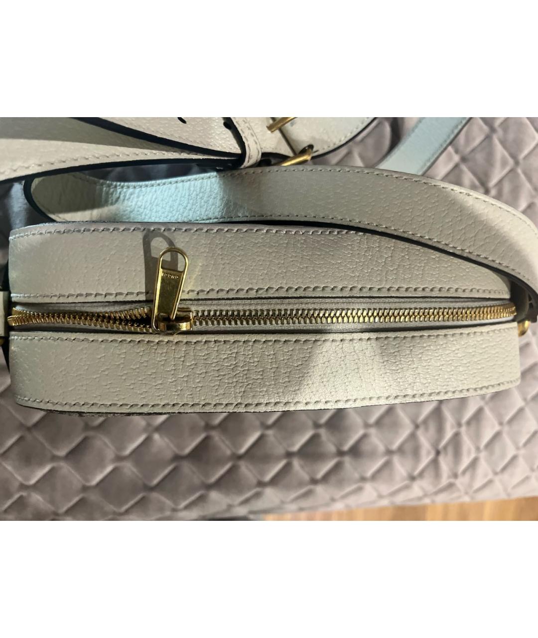GUCCI Бежевая кожаная сумка через плечо, фото 5