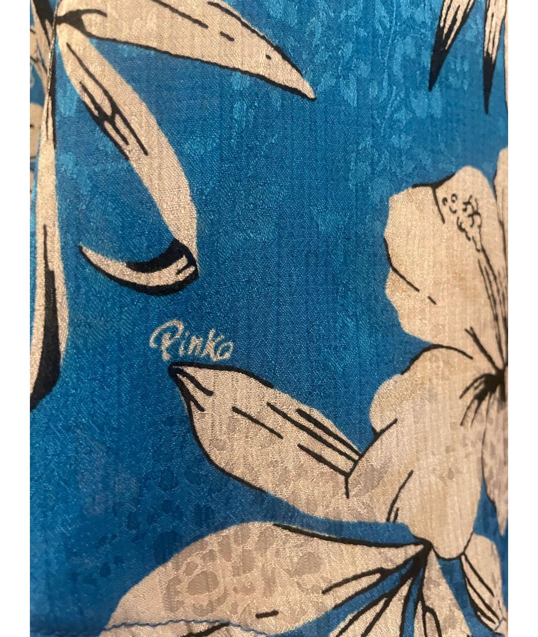 PINKO Голубая полиэстеровая блузы, фото 4