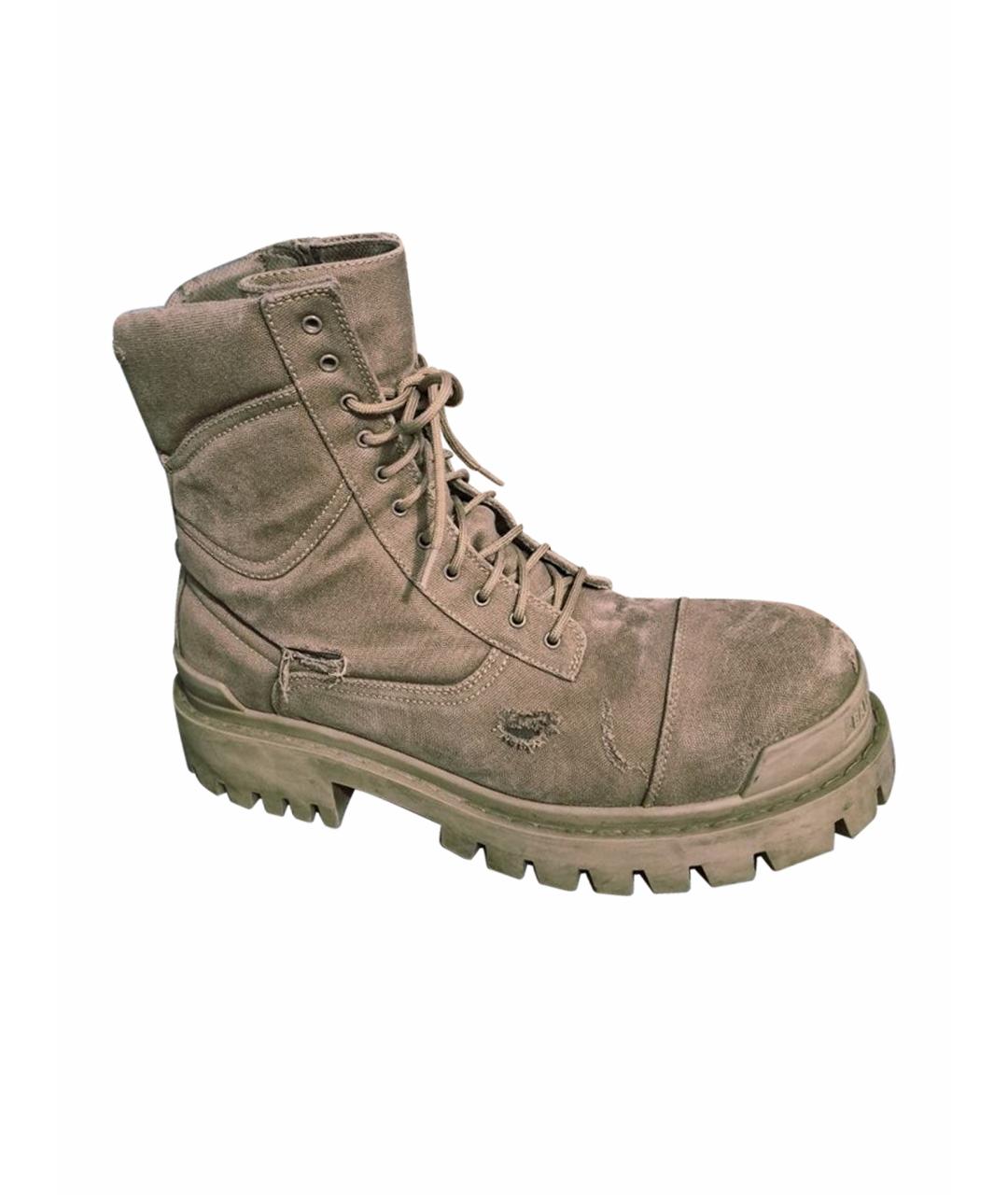 BALENCIAGA Бежевые высокие ботинки, фото 1