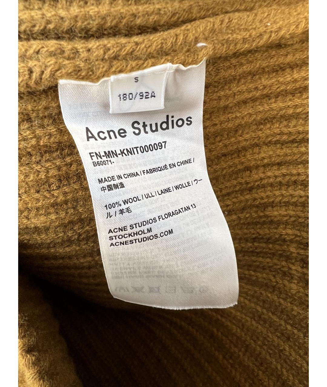 ACNE STUDIOS Горчичный шерстяной джемпер / свитер, фото 3