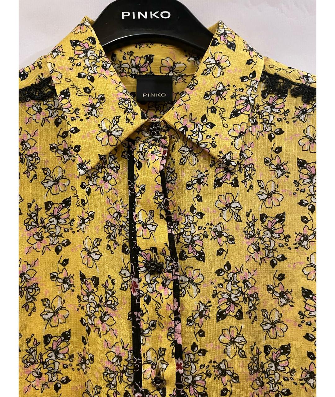 PINKO Желтая полиэстеровая блузы, фото 2