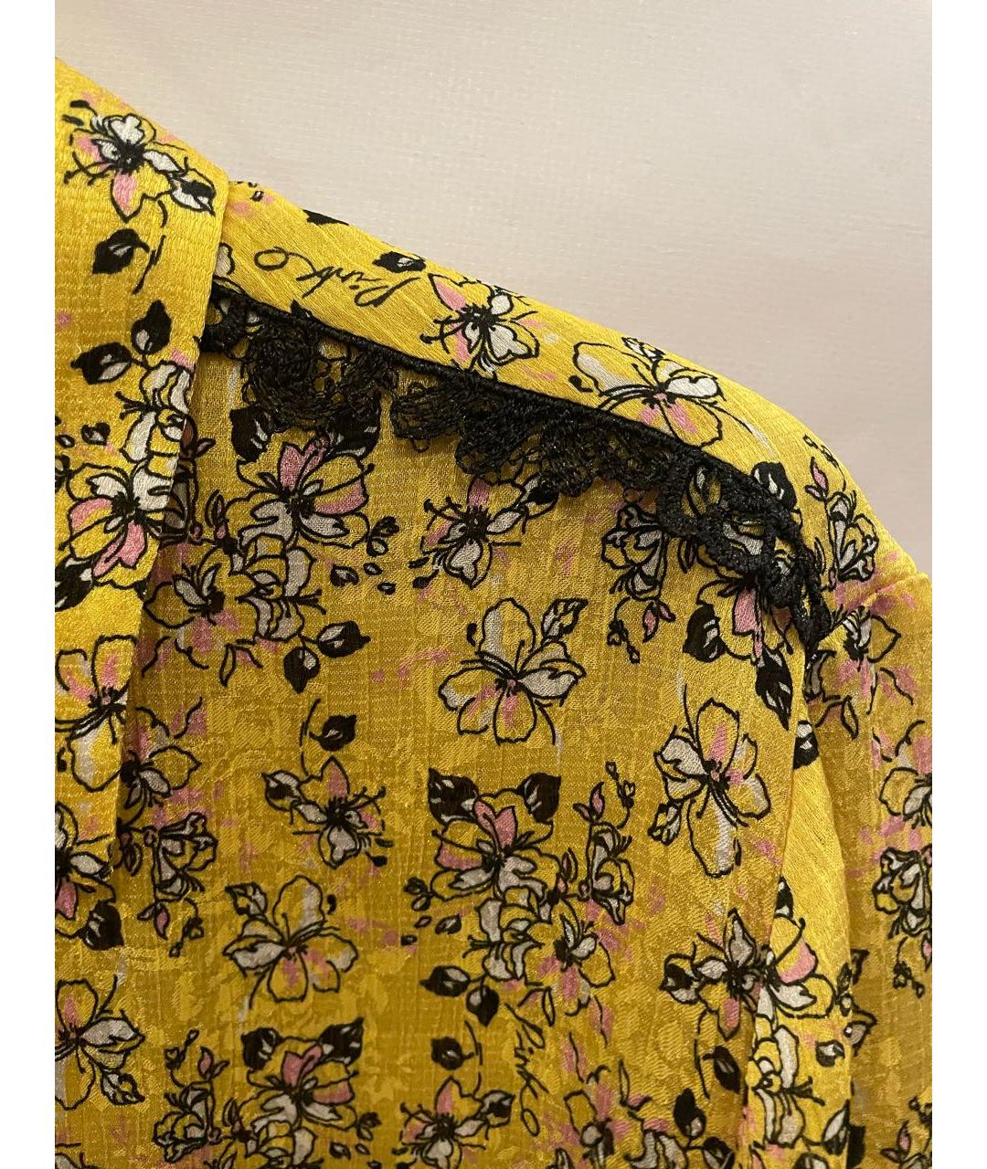PINKO Желтая полиэстеровая блузы, фото 6