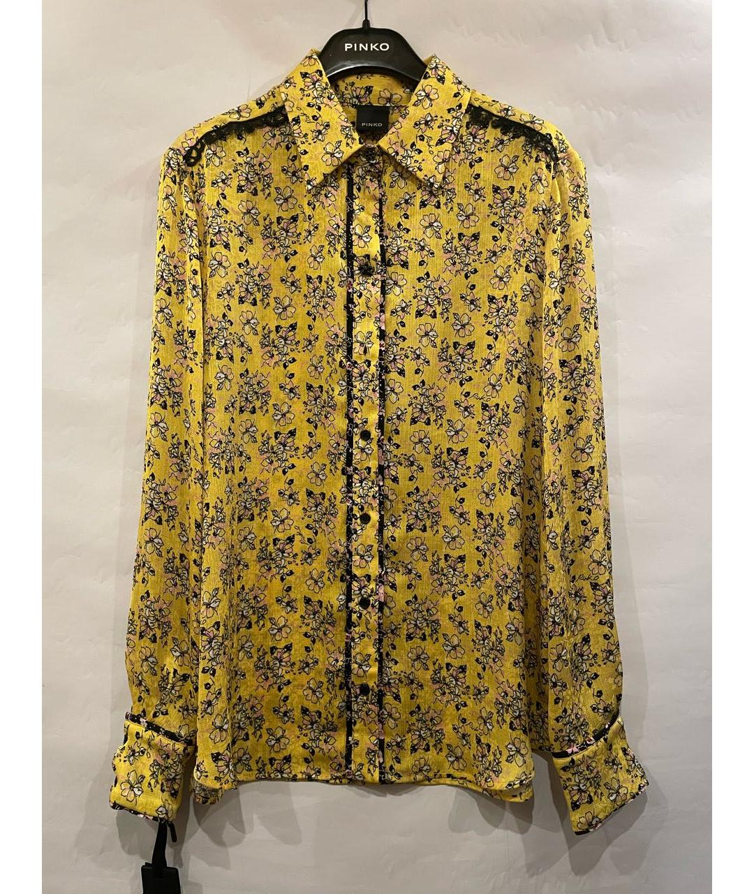 PINKO Желтая полиэстеровая блузы, фото 9