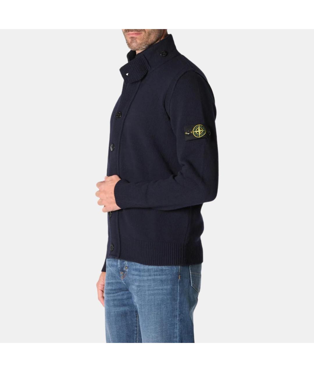 STONE ISLAND Темно-синий кардиган, фото 5