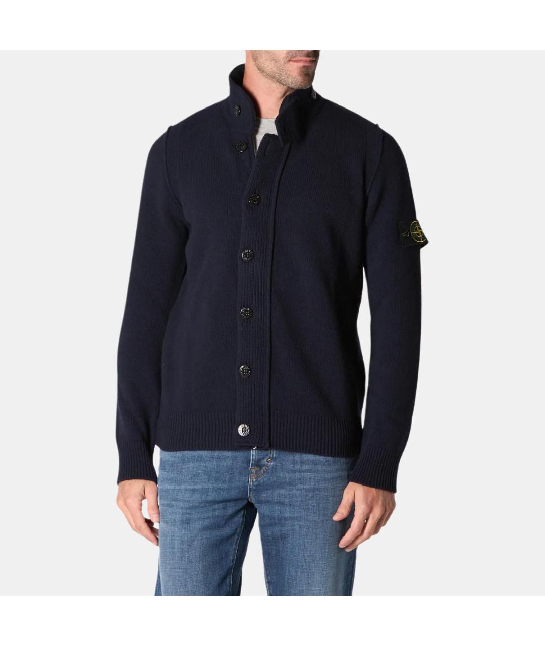 STONE ISLAND Темно-синий кардиган, фото 4