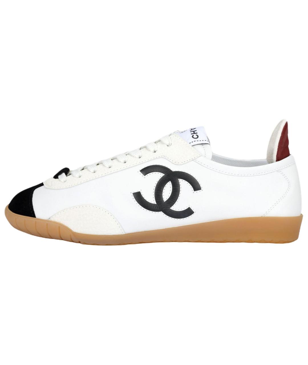 CHANEL Белые кожаные кроссовки, фото 6