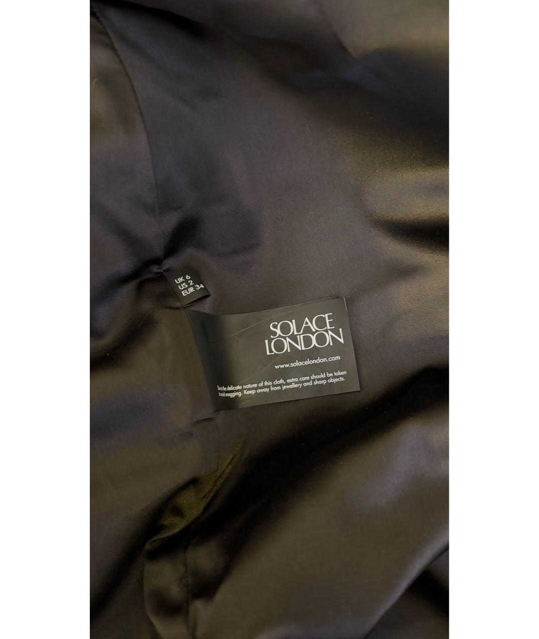 SOLACE LONDON Черное полиэстеровое вечернее платье, фото 3