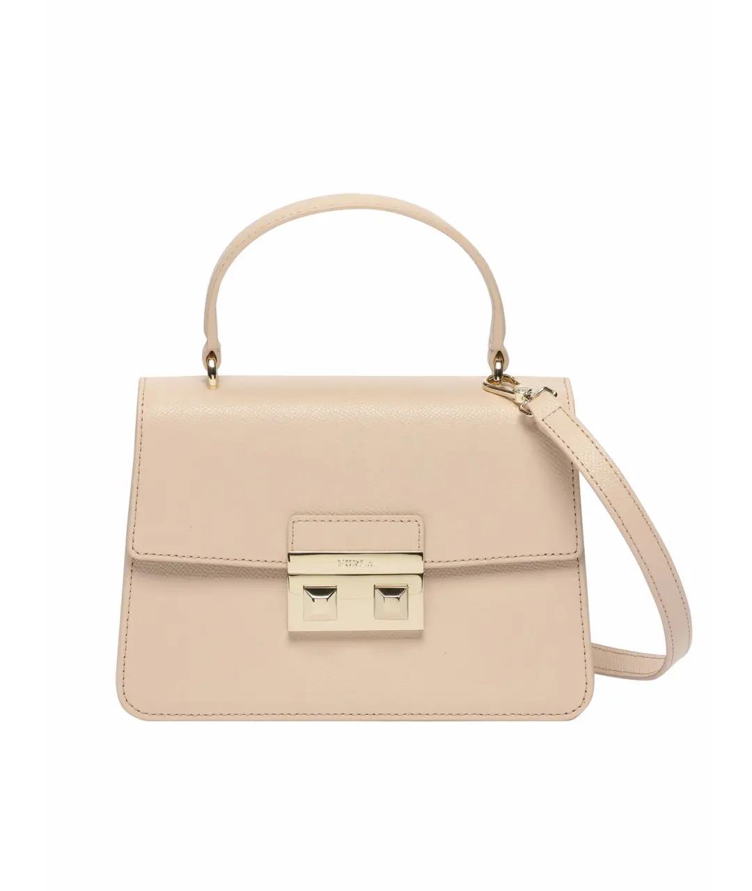 FURLA Бежевая кожаная сумка с короткими ручками, фото 1