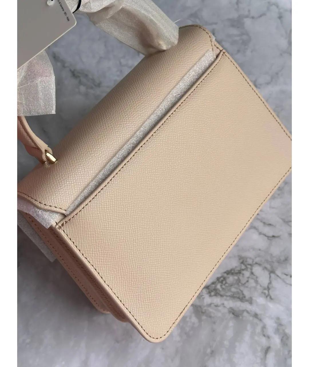 FURLA Бежевая кожаная сумка с короткими ручками, фото 6