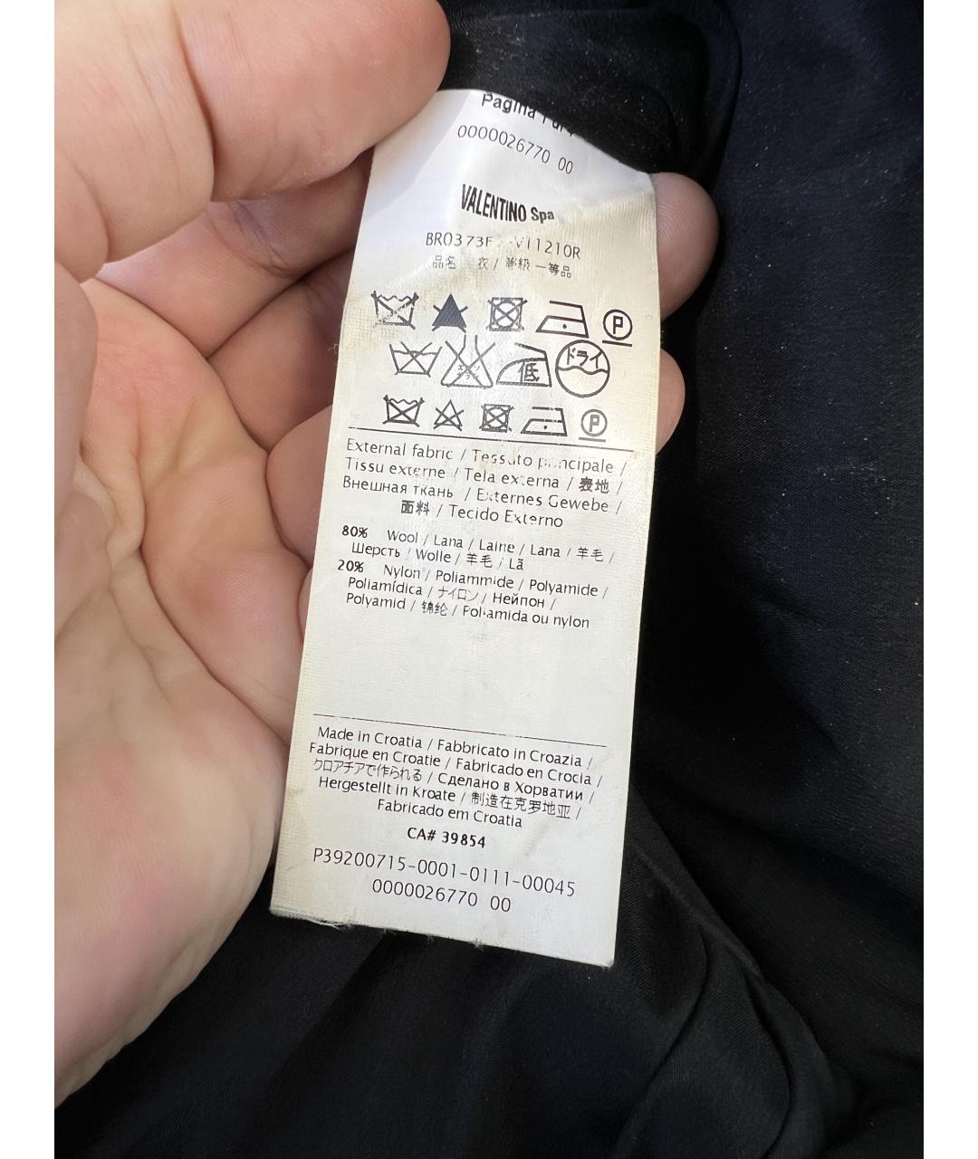 RED VALENTINO Черное шерстяное пальто, фото 4