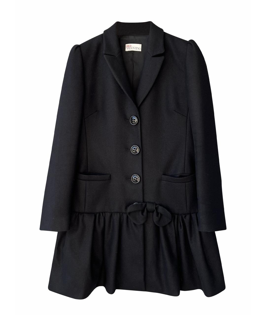 RED VALENTINO Черное шерстяное пальто, фото 1