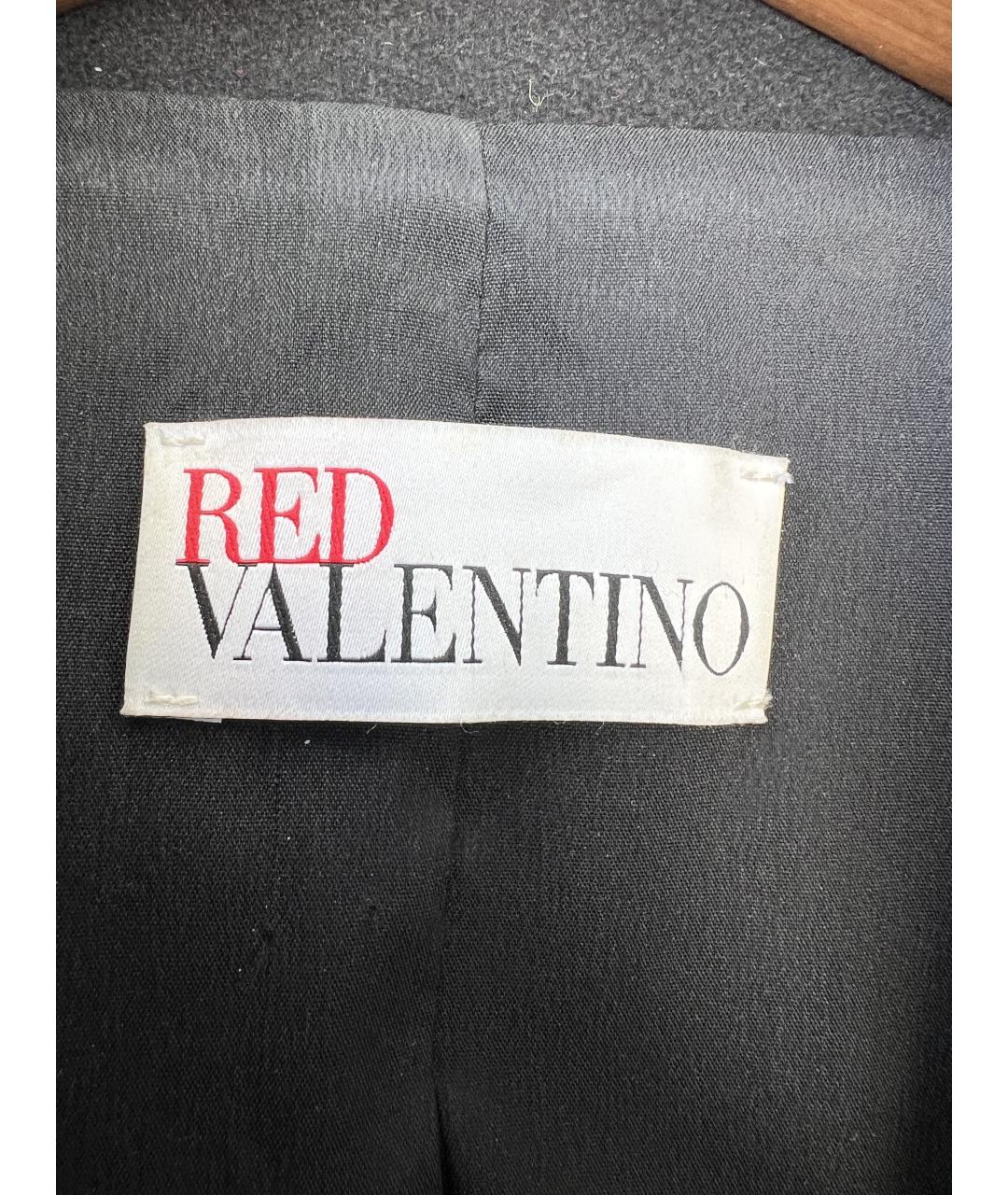 RED VALENTINO Черное шерстяное пальто, фото 3