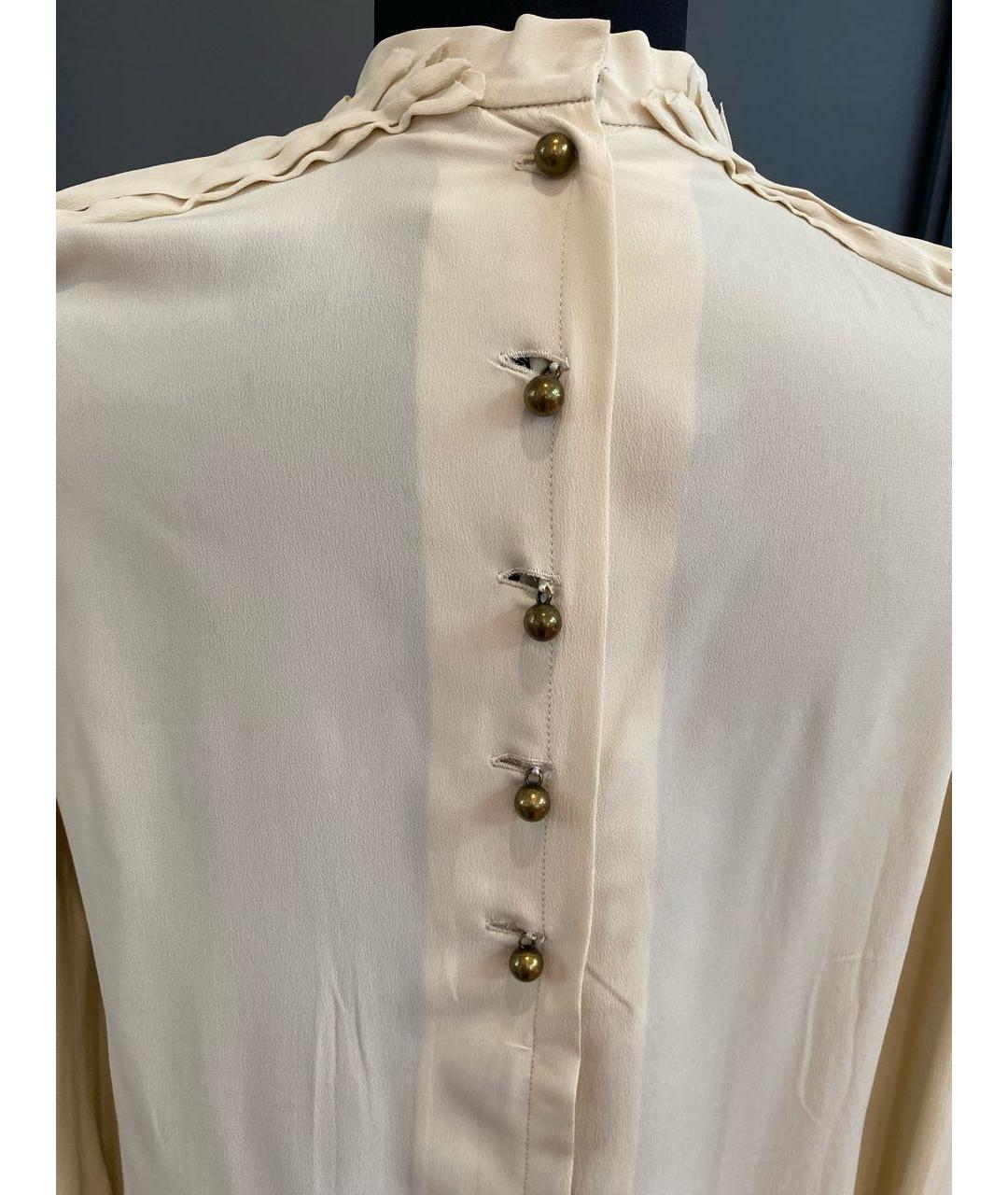 CHLOE Бежевая шелковая блузы, фото 7