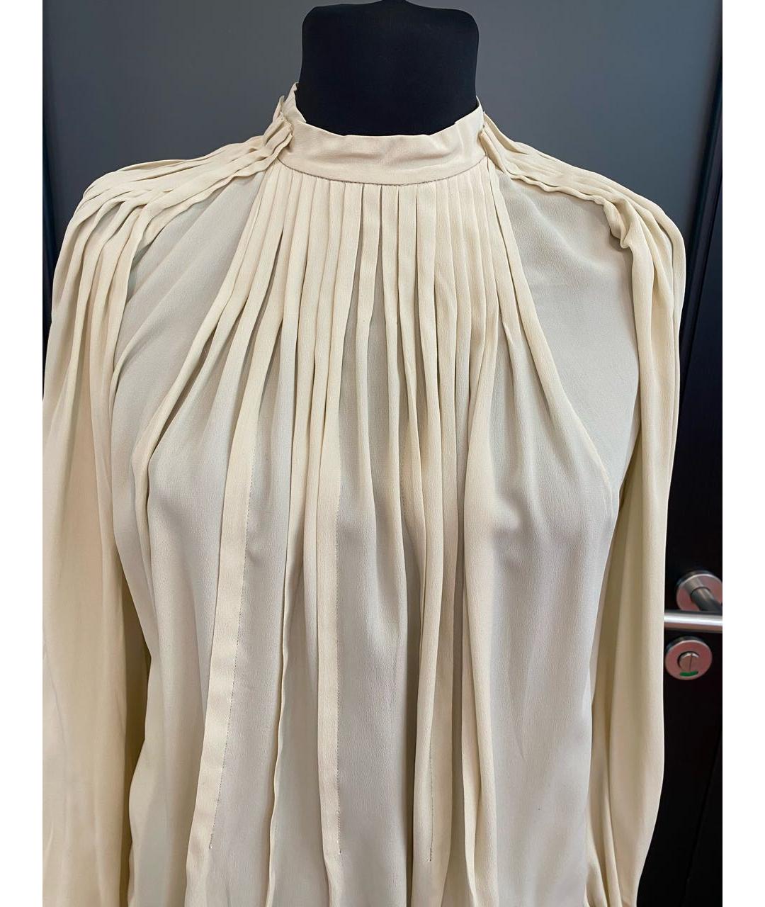 CHLOE Бежевая шелковая блузы, фото 4