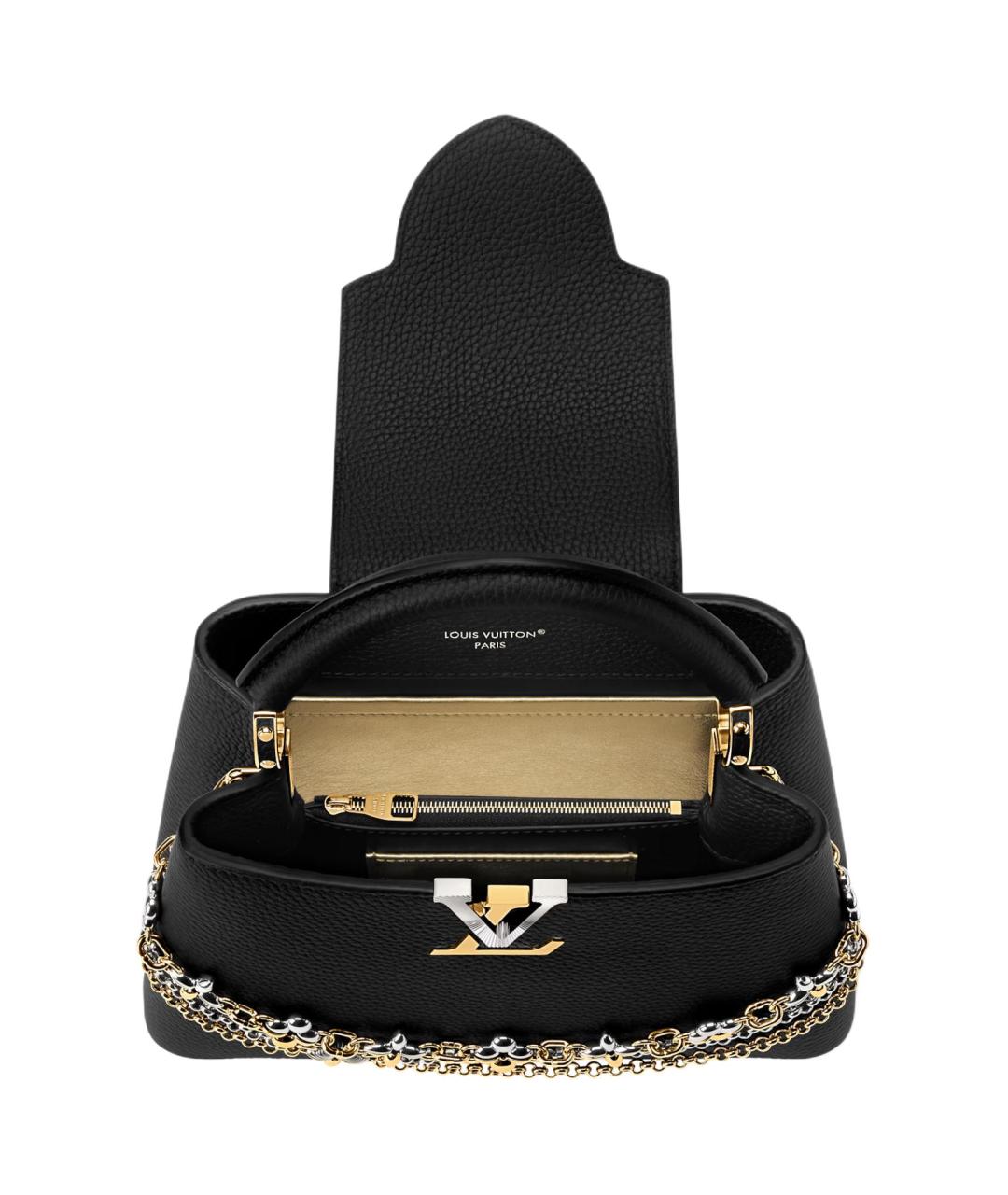 LOUIS VUITTON Черная кожаная сумка через плечо, фото 4