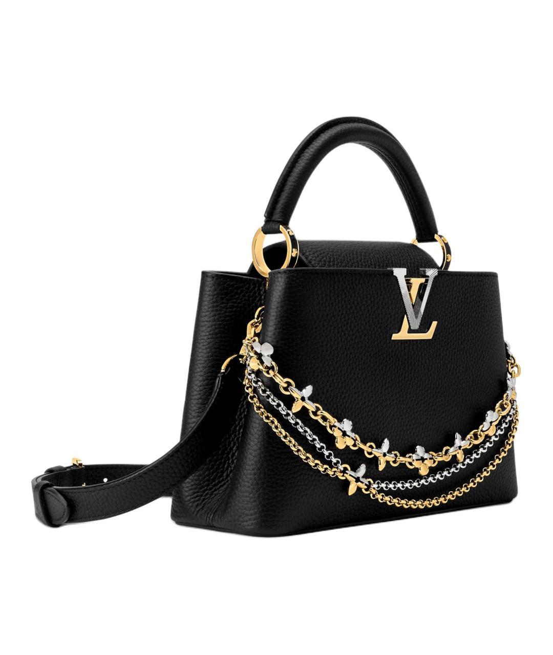 LOUIS VUITTON Черная кожаная сумка через плечо, фото 2