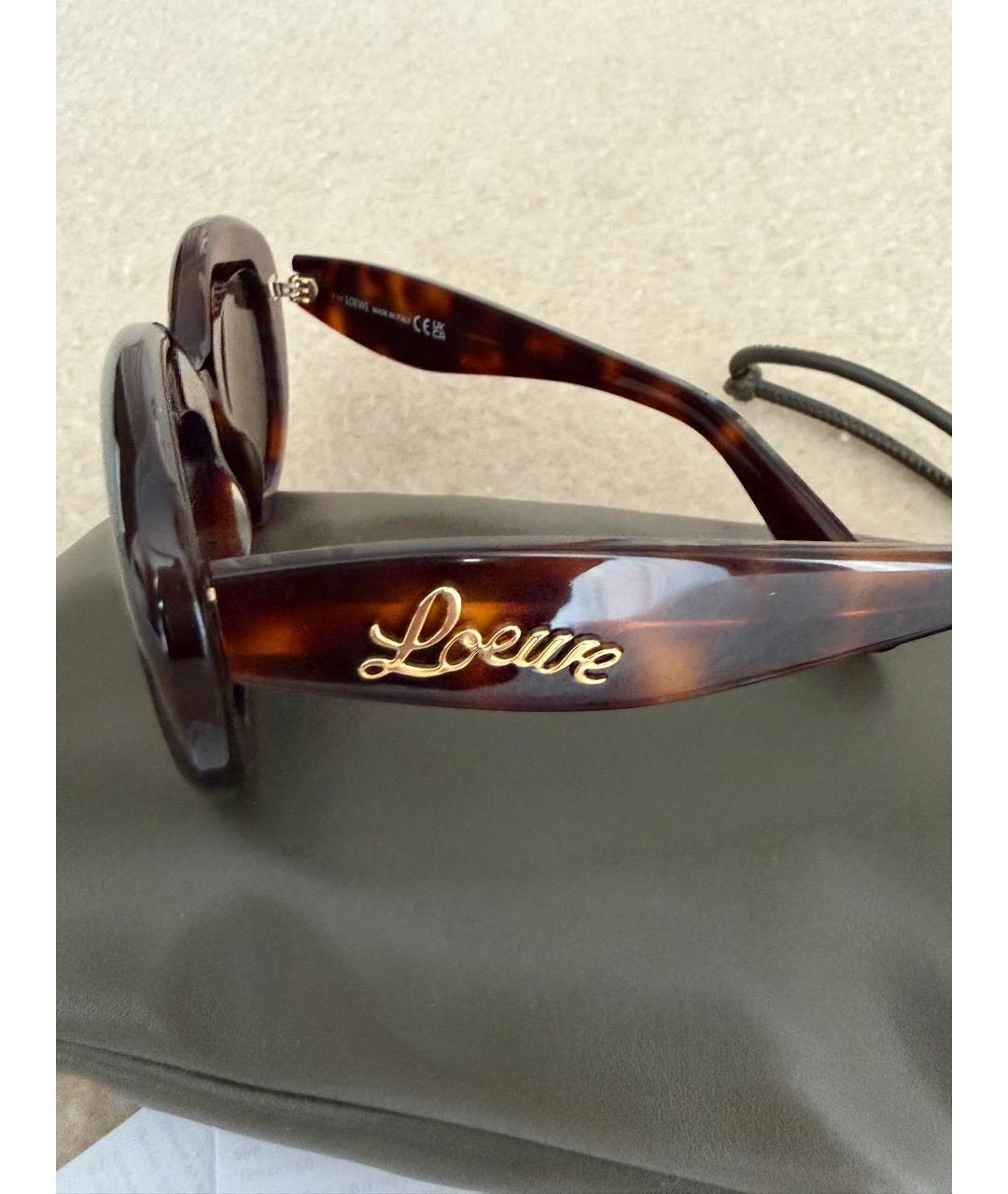 LOEWE Коричневые пластиковые солнцезащитные очки, фото 3