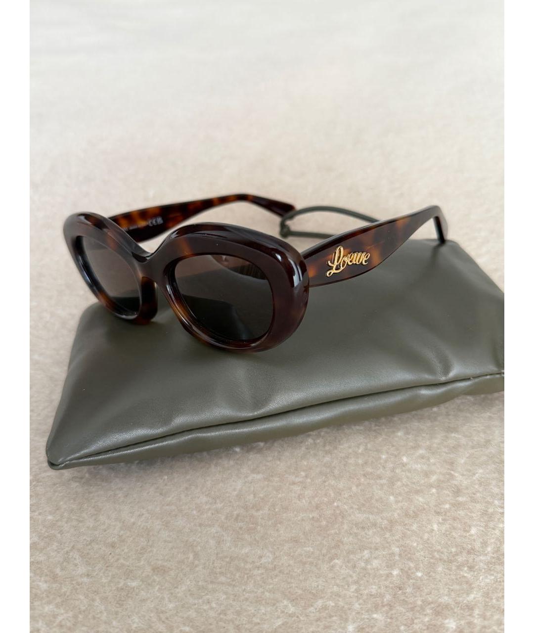 LOEWE Коричневые пластиковые солнцезащитные очки, фото 2