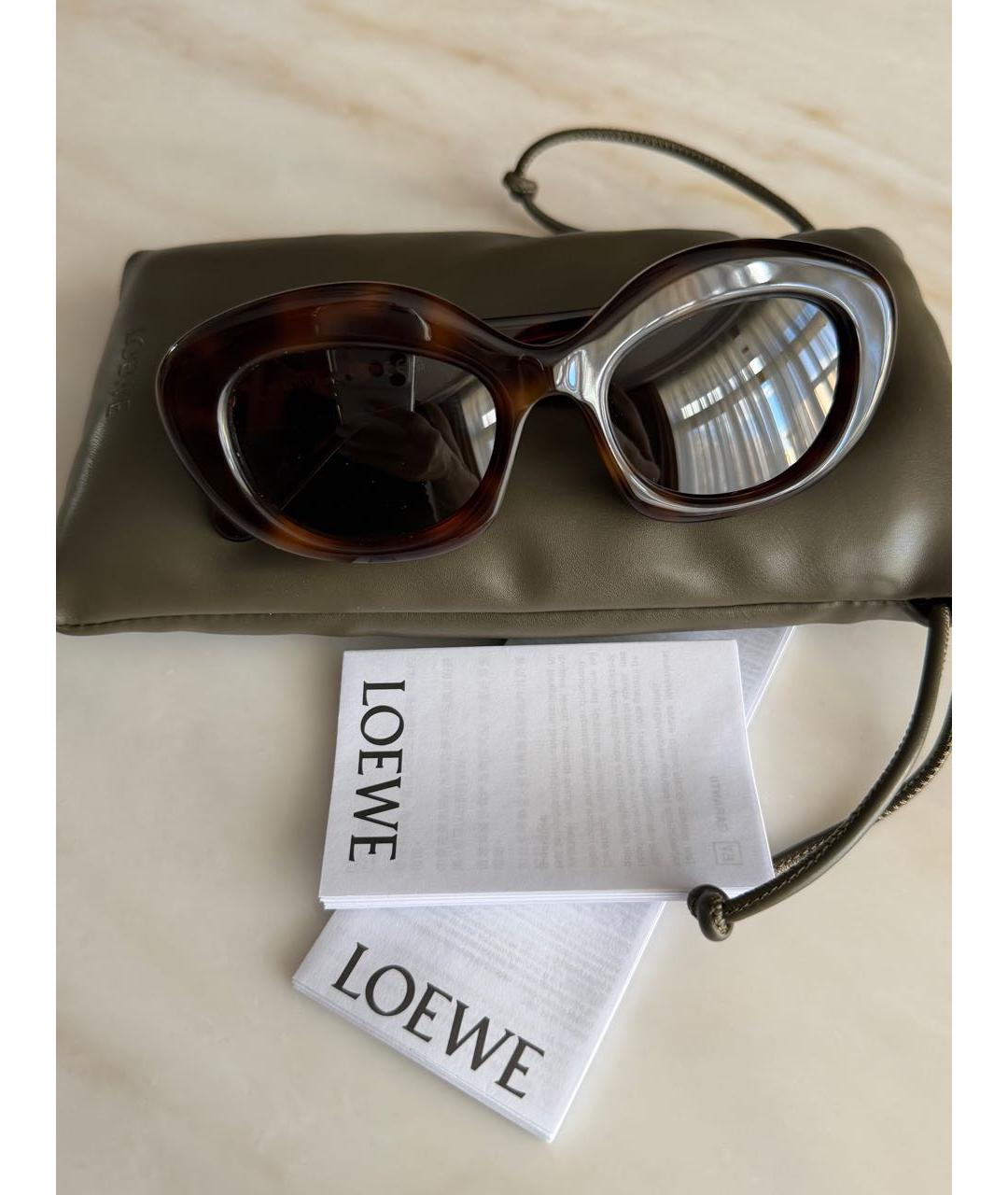 LOEWE Коричневые пластиковые солнцезащитные очки, фото 5