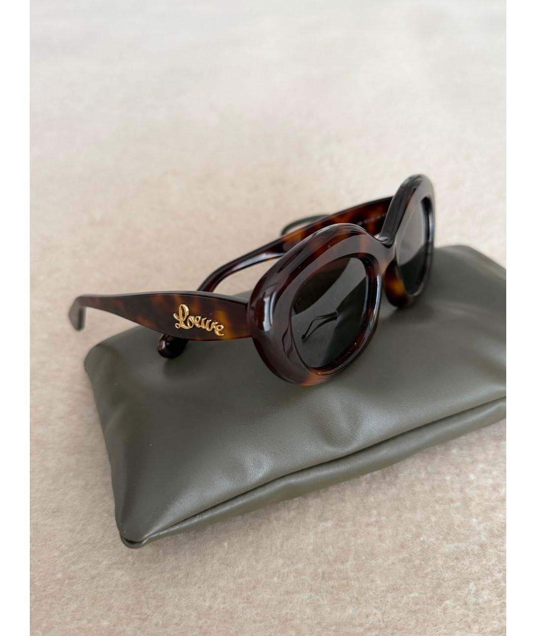 LOEWE Коричневые пластиковые солнцезащитные очки, фото 7