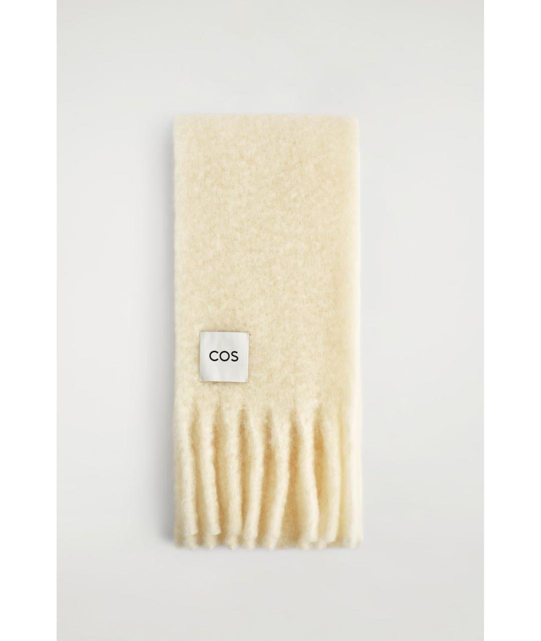 COS Бежевый шерстяной шарф, фото 6