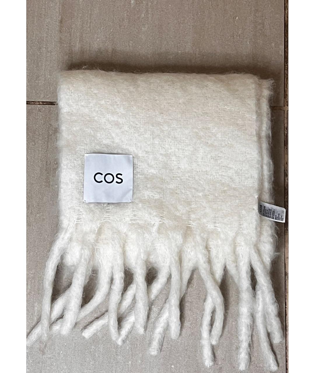 COS Бежевый шерстяной шарф, фото 4