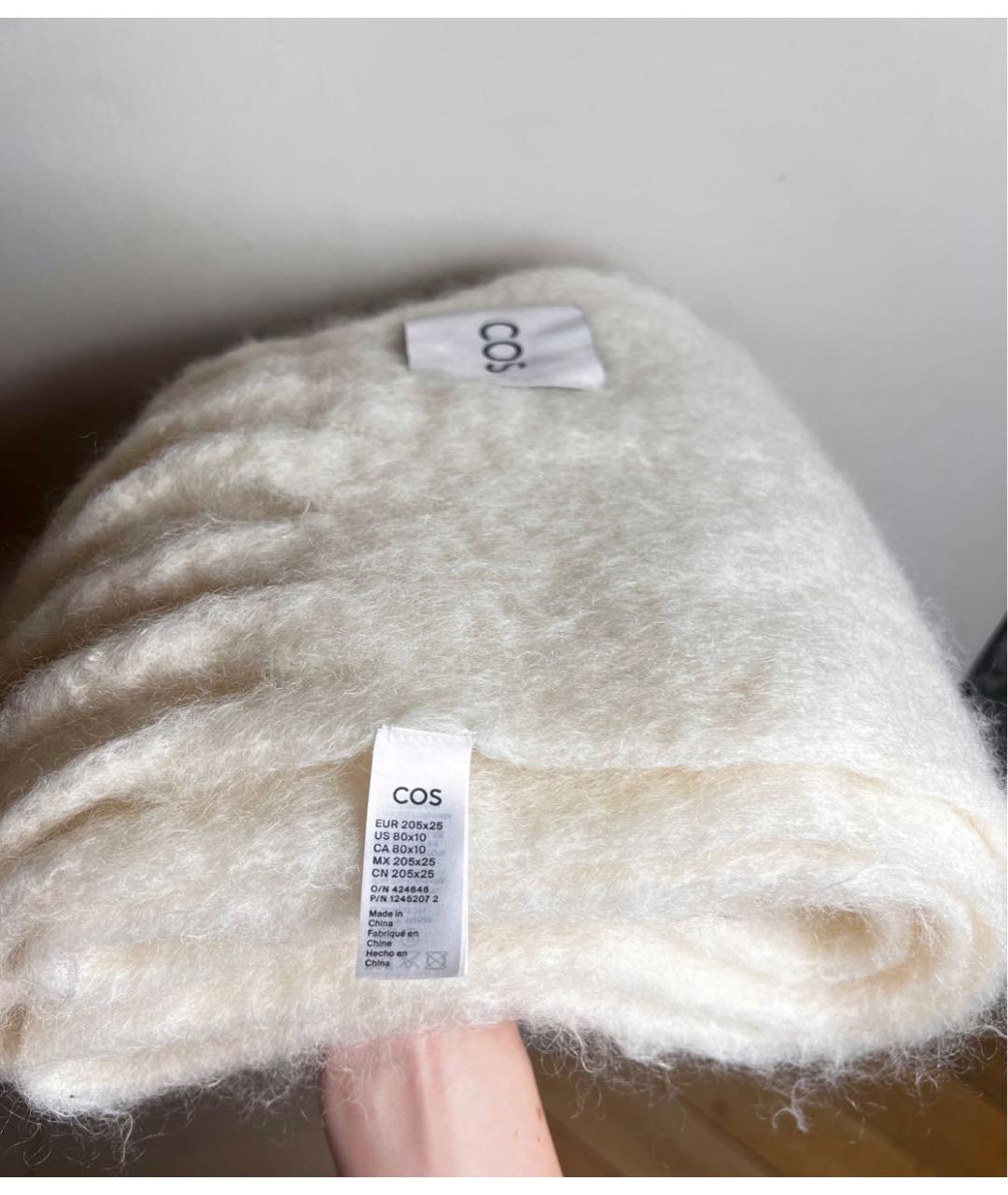 COS Бежевый шерстяной шарф, фото 3