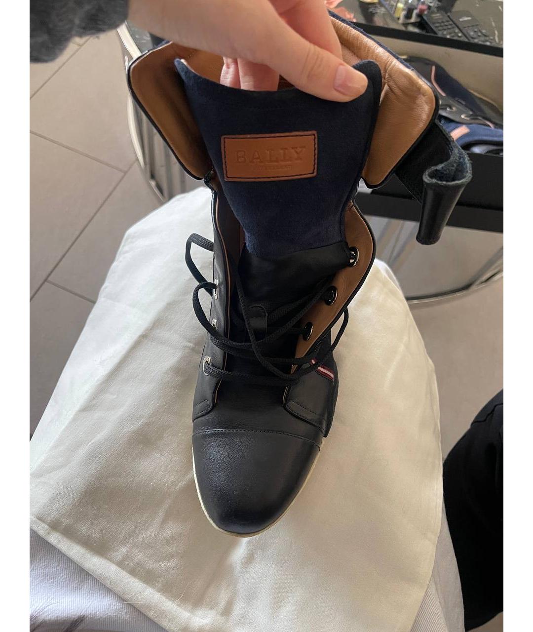 BALLY Синие кожаные ботильоны, фото 2