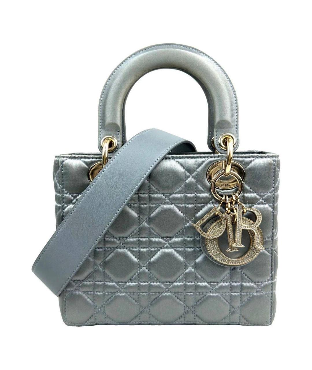 CHRISTIAN DIOR Серая шелковая сумка с короткими ручками, фото 9