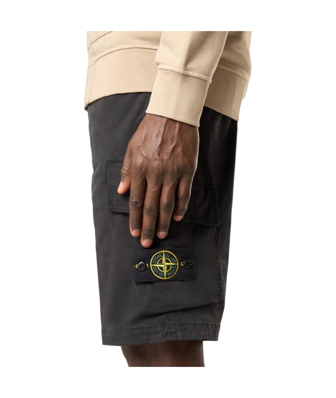 STONE ISLAND Черные шорты, фото 5