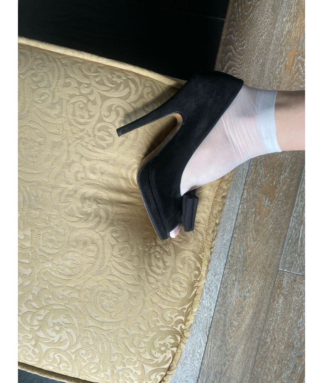 DOLCE & GABBANA VINTAGE Черные замшевые туфли, фото 8