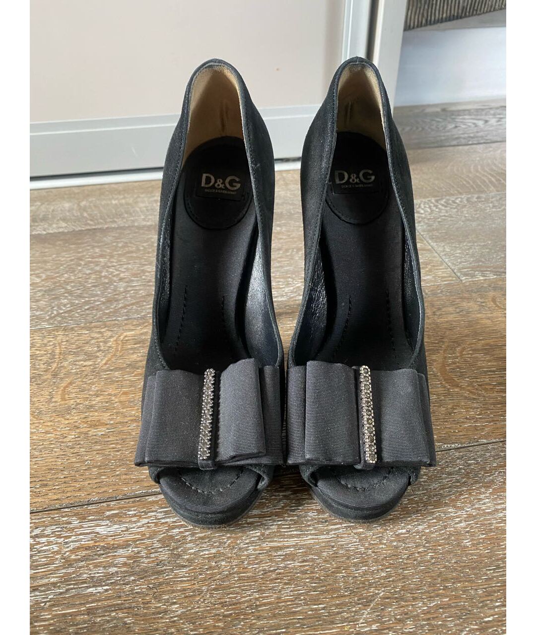 DOLCE & GABBANA VINTAGE Черные замшевые туфли, фото 2