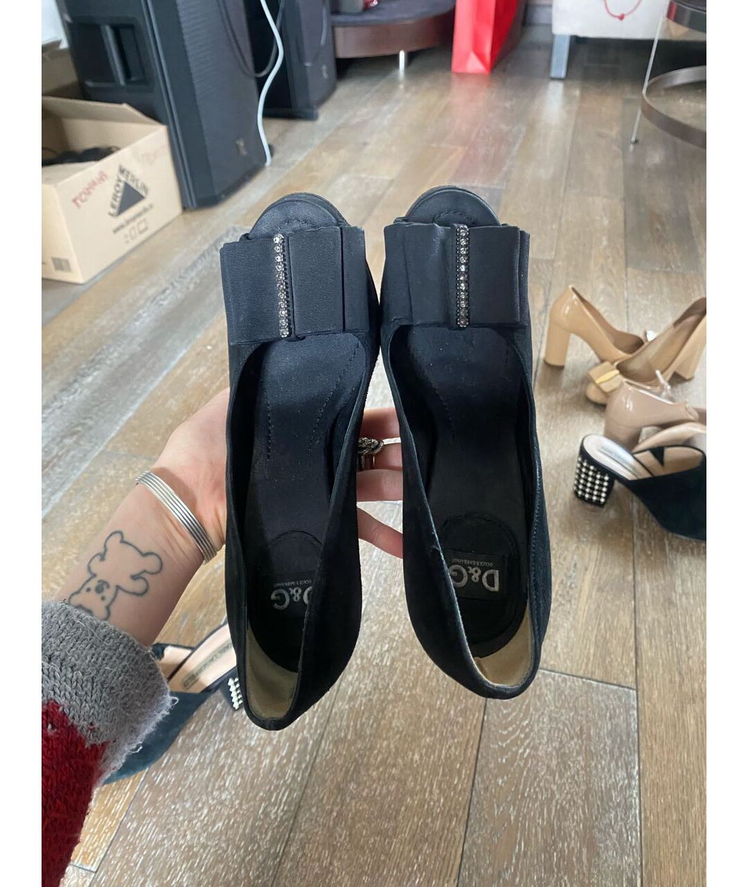DOLCE & GABBANA VINTAGE Черные замшевые туфли, фото 3