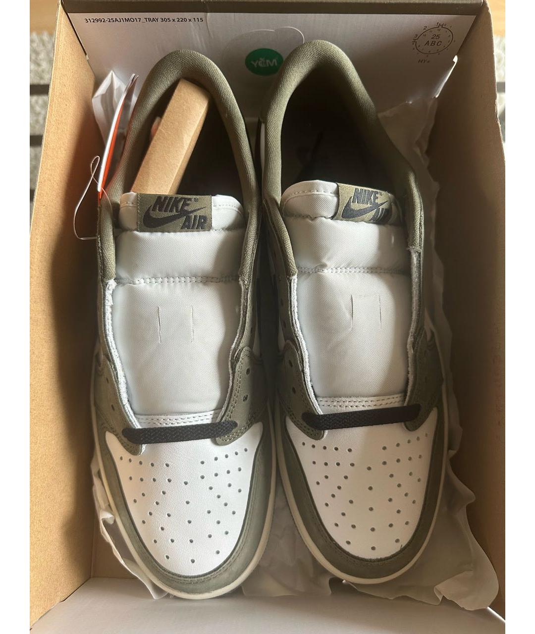 JORDAN Хаки нубуковые низкие кроссовки / кеды, фото 3