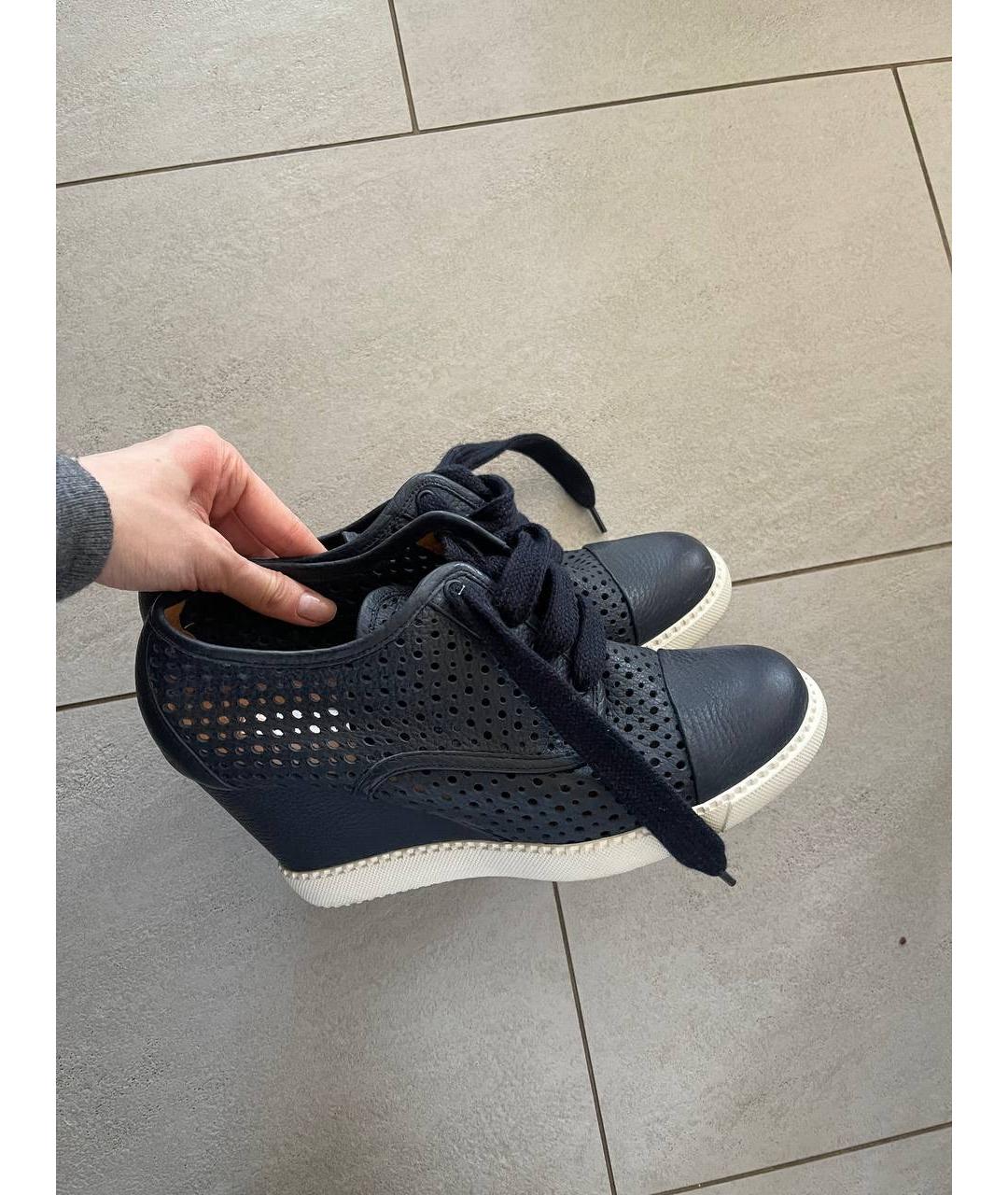 SEE BY CHLOE Синие кожаные ботильоны, фото 4