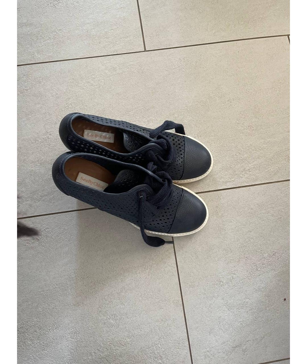 SEE BY CHLOE Синие кожаные ботильоны, фото 3